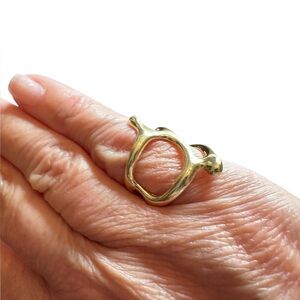 Gold Abstract Design Adjustable Ring